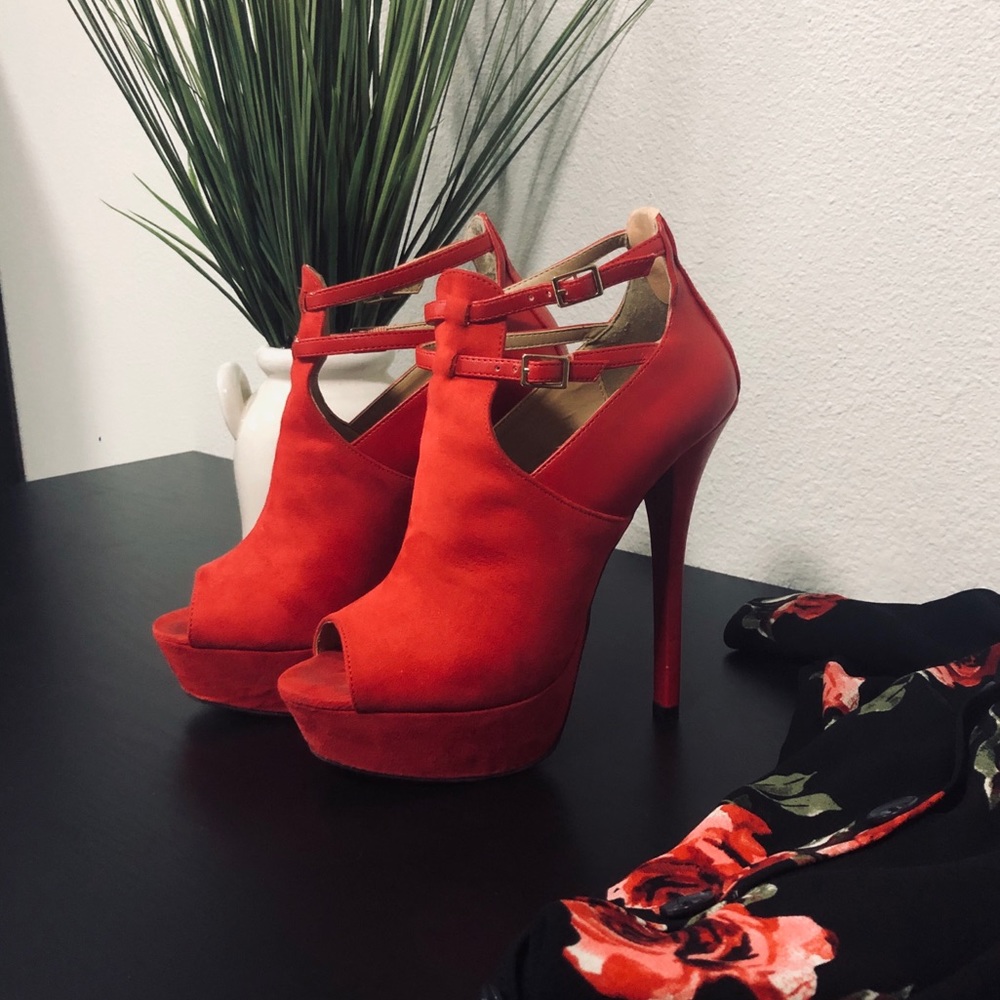 Red Platform Heels